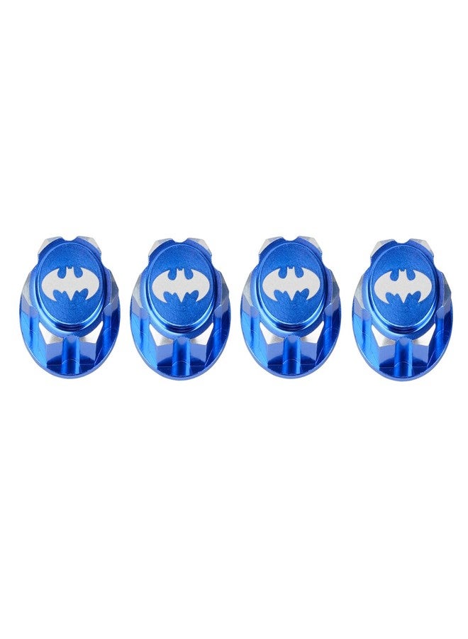 DJX 4PCS Aluminum 17mm bat Hex Wheel Nuts Dustproof Anti-Skid Mount Cap for 1/10 Scale Arrma Losi HSP Redcat 1/8 RC car Truck(Blue) - Image 3